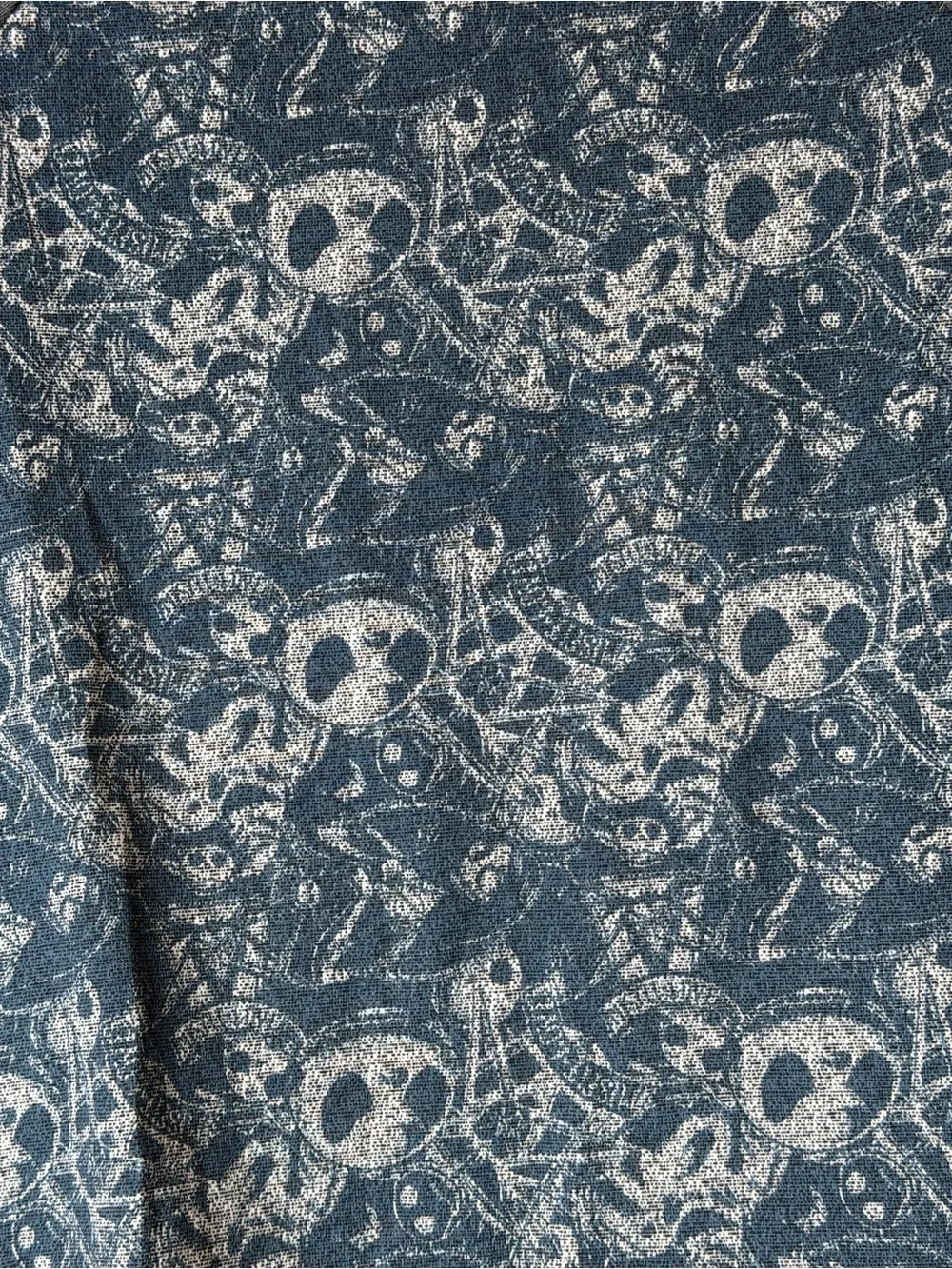 LuLaRoe Size 4 Disney Navy & Gray Short Sleeve Raglan Skull Tee